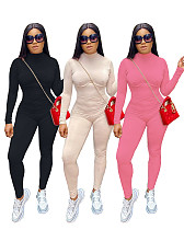 Women's Solid Color Skinny Lift Hip Collect Waist Jumpsuit WSM-5192