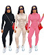 Women's Solid Color Skinny Lift Hip Collect Waist Jumpsuit WSM-5192
