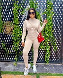 Women's Solid Color Skinny Lift Hip Collect Waist Jumpsuit WSM-5192