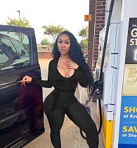 Sexy Solid Color Pit Strip Round Collar Long Sleeve Jumpsuit MX-1150