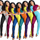 Women's Two-color Patchwork Pleat Split Two-piece Set LA-3215