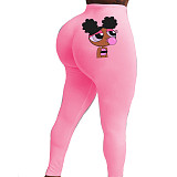 Women Sexy Graphic Print Tight Buttock Lift Yoga Pants SHD-9328