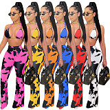 Sexy Printed Mid-waist Tight Micro Bell Bottoms CN-0056