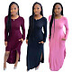 Autumn Round Neck Long-sleeved Floor-length Slit Dress SFY-164