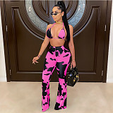 Sexy Printed Mid-waist Tight Micro Bell Bottoms CN-0056