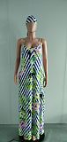 Women's Full Print Sleeveless Floor-length Halter Dress NK-8567