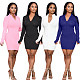 Women's Pit Strip Long Sleeves Zipper Collar Hip-hugging Dress XMY-9260