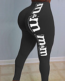Women's Sexy Letter Printed Tight Butt Lift Yoga Pants SHD-9313
