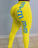 Women's Sexy Letter Printed Tight Butt Lift Yoga Pants SHD-9313