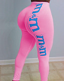Women's Sexy Letter Printed Tight Butt Lift Yoga Pants SHD-9313