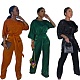 Stylish Silk Loose Fitting Blouse Wide-leg Pants Two-piece Set MK-3017