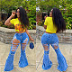Autumn Hot Style Personality Ripped Denim Bell Bottoms LSL-6376
