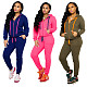 Add Fleece Long Sleeve Hoodie Coat Trousers Two-piece Set NK-8563