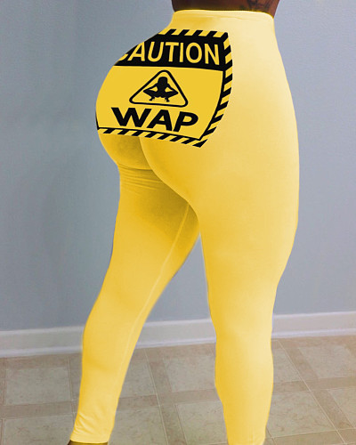 Women's Pattern Printed Skinny Carry Buttock Yoga Pants SHD-9437