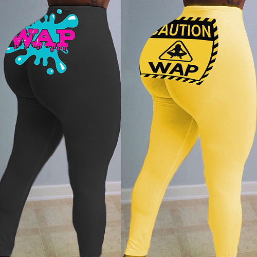 Women's Pattern Printed Skinny Carry Buttock Yoga Pants SHD-9437