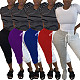 Casual Cotton Two-color Spliced Mid-waist Sport Pants  WY-6699