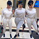 Stylish Solid-color Long Sleeve T-shirt Two-piece Sweatpants Set WA-7078