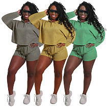 Casual Polo Neck Loose-fitting T-shirt Shorts Two-piece Set MOF-5183