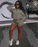 Casual Polo Neck Loose-fitting T-shirt Shorts Two-piece Set MOF-5183