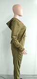 Add Fleece Long Sleeve Hoodie Coat Trousers Two-piece Set NK-8563