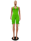 Sexy Halter Neck Hollow-Out Lace-Up Romper CM-745