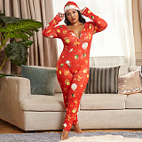 Christmas Cartoon Print Long Sleeve Breathable Jumpsuit OSS-20888