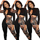 Sexy Hollow-out Leopard Print Asymmetric Patchwork Jumpsuit ASL-6297