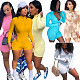 Women's Embroidered Letter Stretch Thread Slim Romper OSM-5015