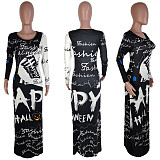 Trend Halloween Full-length Position-print Dress ABL-6610