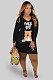 Sexy V-neck Cartoon Print Long Sleeve Dress DM-8149