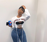 White Bandage Hollow Out Long Sleeve Crop Top LSD-9013