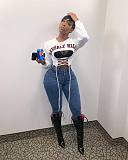 White Bandage Hollow Out Long Sleeve Crop Top LSD-9013