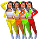 Spliced Color Zipper Jacket Solid Legging Two-piece Set CN-0062