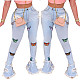 Fashion Butterfly Embroidered Flounce Edge Torn Jeans HSF-2329