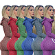 Women's High Elastic Flounces Long Sleeve Top Leggings Suit LX-6876