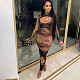 Sexy Gauze Perspective Dollar Element Long Sleeve Dress BER-8029