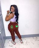 Women's Poker Q-print Mid-waist Versatile Leggings SD-2973