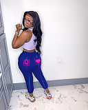 Women's Poker Q-print Mid-waist Versatile Leggings SD-2973