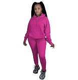Autumn Solid Color Hoodie Sweatpants Two-piece Set AIL-116