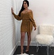 Winter Beaded Long Sleeve Irregular Package Hip Sweater Dress OY-6228