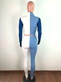Pit Article Fabrics Long Sleeve Crop Top Slim Two Pieces Pants Set OSM-6114