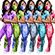 Tie Dye Stack Split Micro Trumpet Sports Suit With Mask LA-3193