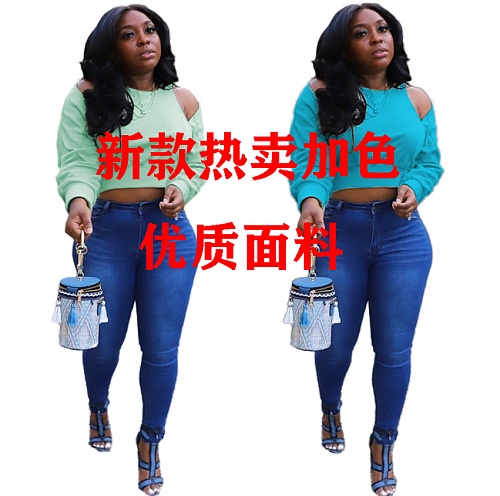 Sexy Long Sleeve Hollow Out Cingulate Cropped Sweatshirt YUM-9048
