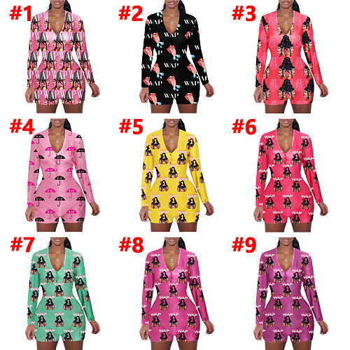 Hot Sales Patterned Long Sleeve Middle Waist Onesies SHD-9330