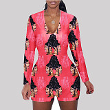 Hot Sales Patterned Long Sleeve Middle Waist Onesies SHD-9330