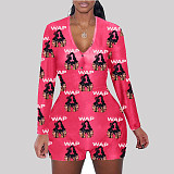 Hot Sales Patterned Long Sleeve Middle Waist Onesies SHD-9330