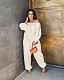 Solid Color Loose-fitting Long Sleeve Off Shoulder Jumpsuit DM-8148