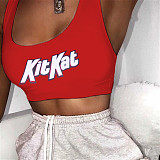 Cute Cartoon Print Sleeveless Women Sports Tank Tops SHD-9333