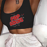 Cute Cartoon Print Sleeveless Women Sports Tank Tops SHD-9333