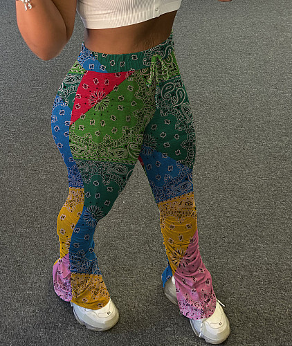 Printed Woman Booty Push Up Fitness Skinny Pants ML-7385
